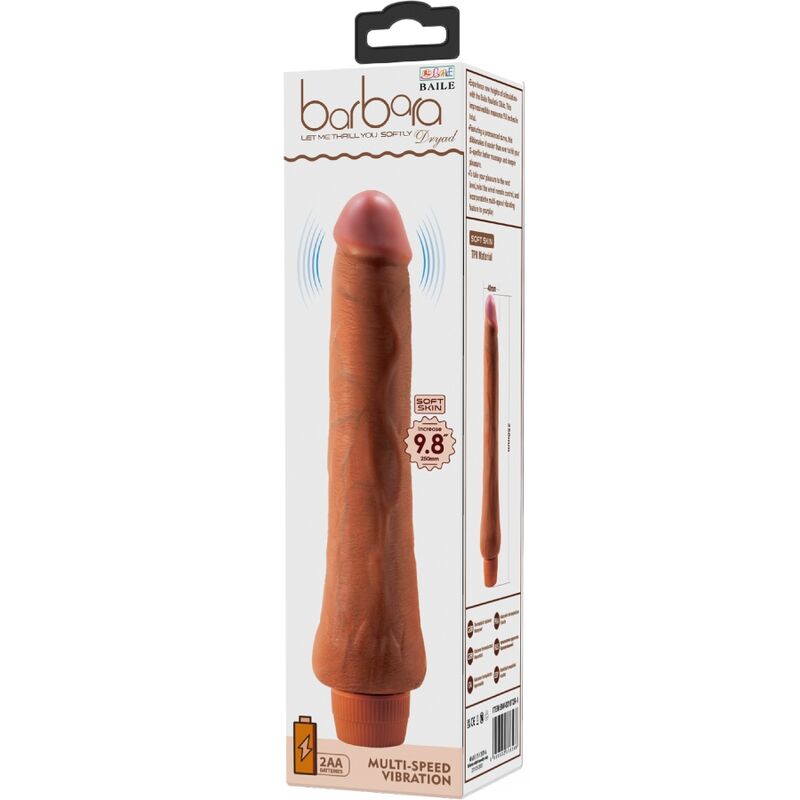 Dryad Realistic Vibrator 25 Cm Mulatto | Niks.fi verkkokauppa