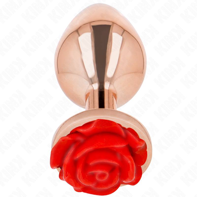 Kinkpink Gold Anal Plug With Red Rose L | Niks.fi verkkokauppa