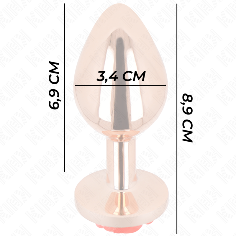 Kinkpink Gold Anal Plug With Red Rose M | Niks.fi verkkokauppa