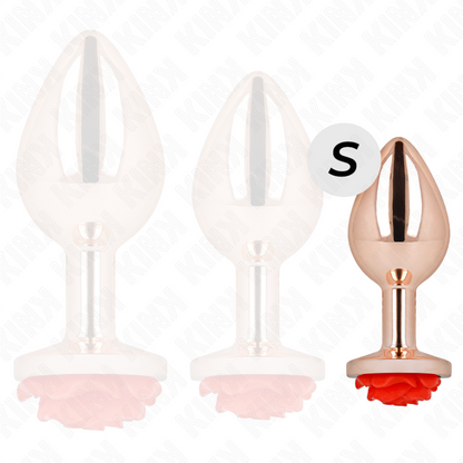 Kinkpink Gold Anal Plug With Red Rose S | Niks.fi verkkokauppa