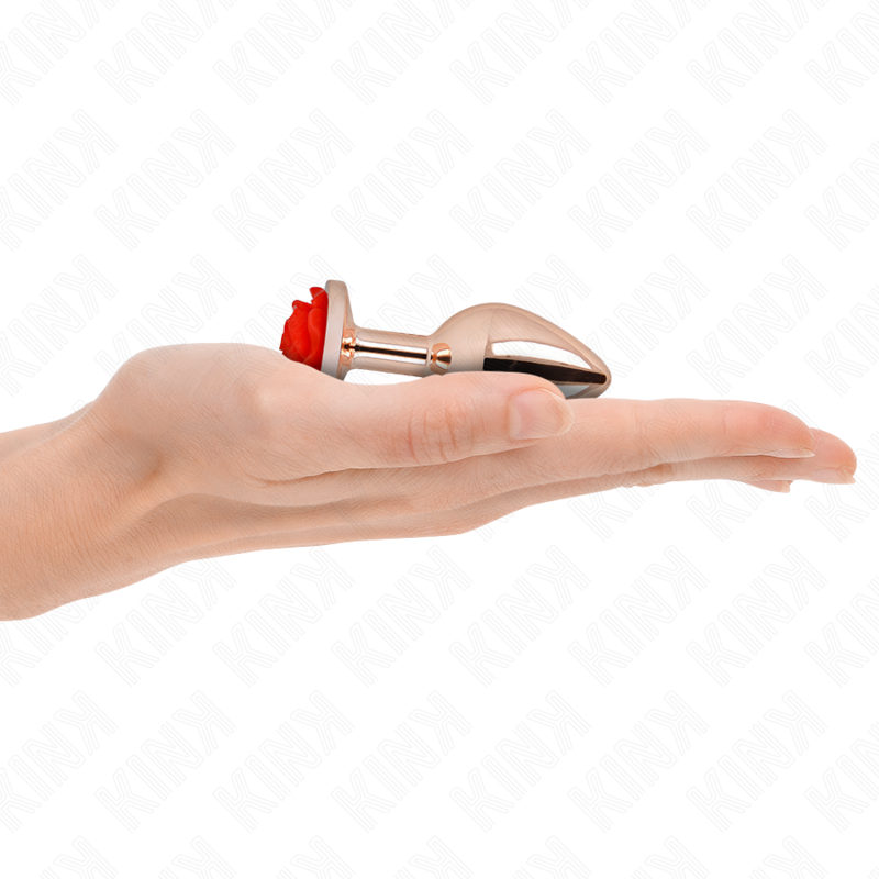 Kinkpink Gold Anal Plug With Red Rose S | Niks.fi verkkokauppa
