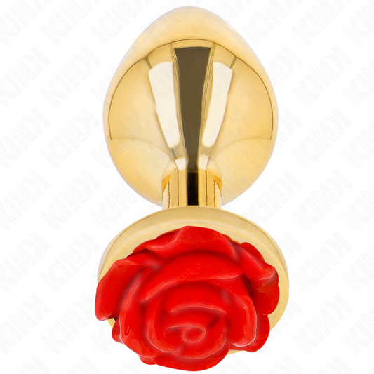 Kink Plug Anal Gold Rose Red Size L | Niks.fi verkkokauppa
