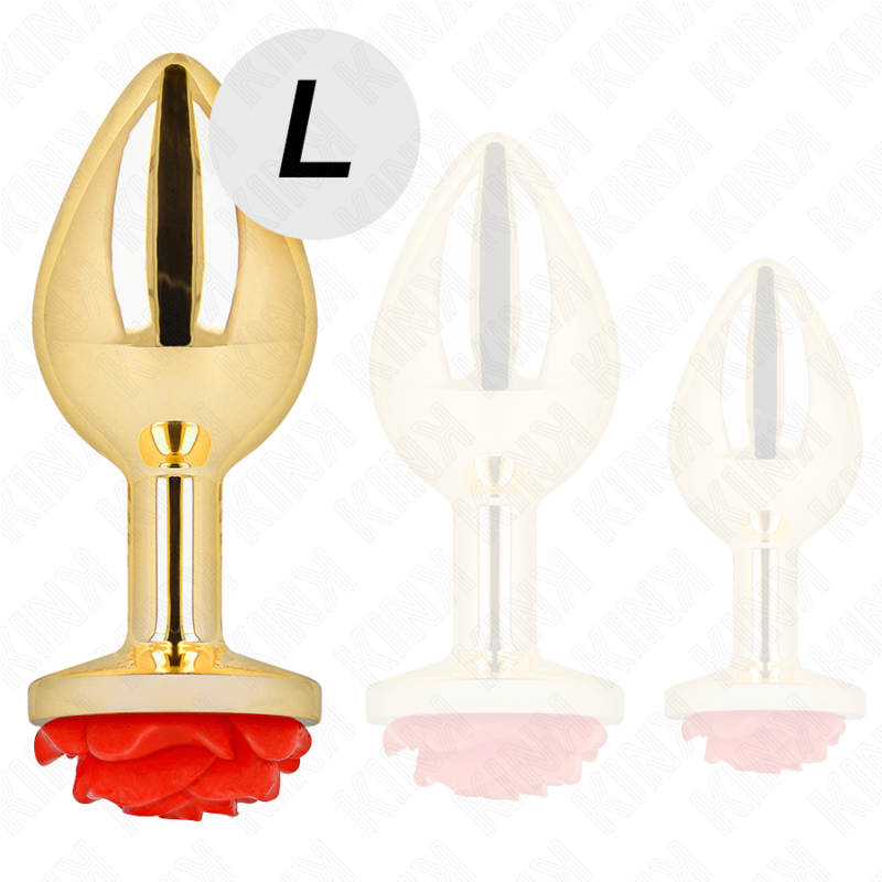 Kink Plug Anal Gold Rose Red Size L | Niks.fi verkkokauppa