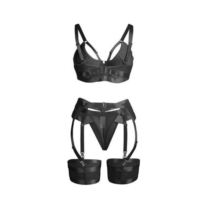 Subblime955236 Black Bondage Bra With Garter Set S/M | Niks.fi verkkokauppa