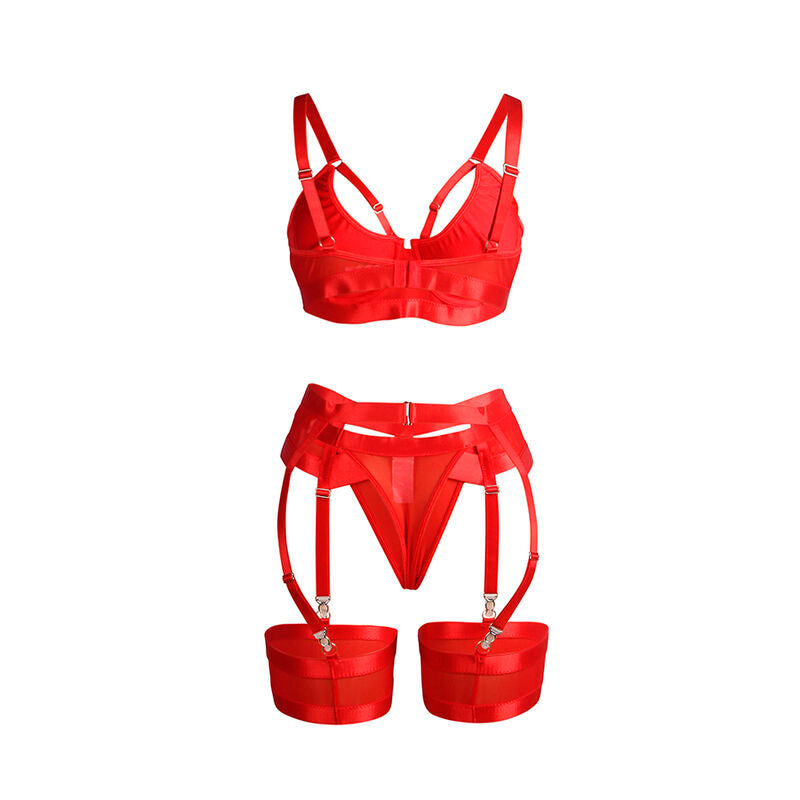 Subblime955250 Red Bondage Bra With Garter Set S/M | Niks.fi verkkokauppa