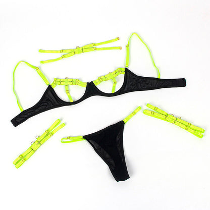 Subblime955274 Bra Set With Necklace And Leg Details Fluorescent Green S/M | Niks.fi verkkokauppa