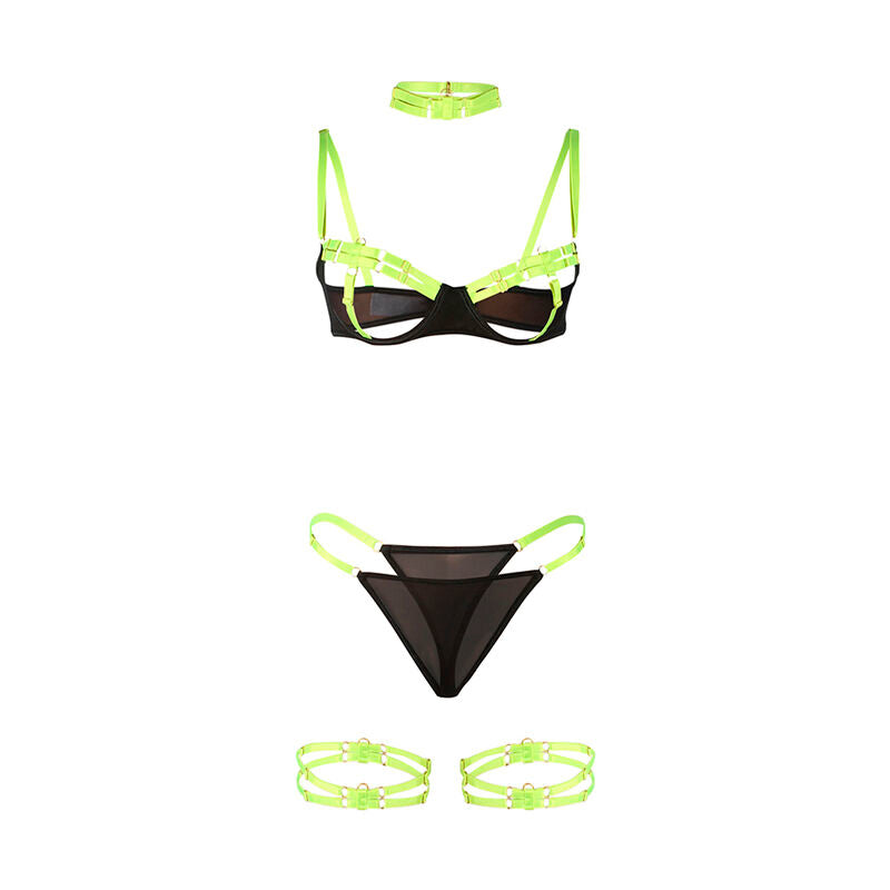 Subblime955274 Bra Set With Necklace And Leg Details Fluorescent Green S/M | Niks.fi verkkokauppa