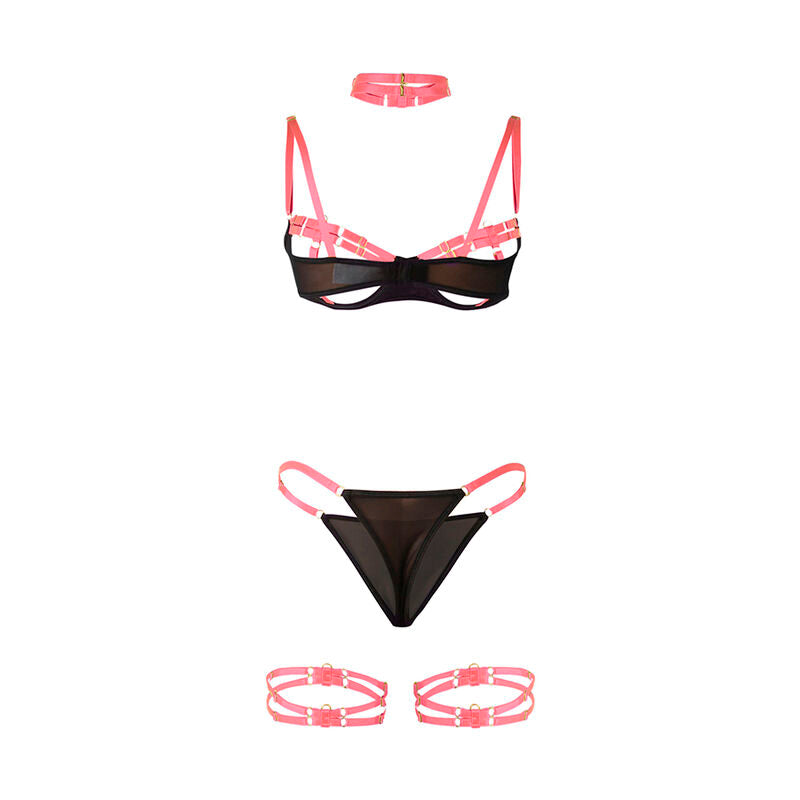 Subblime955298 Bra Set With Necklace And Leg Details Fluorescent Pink S/M | Niks.fi verkkokauppa