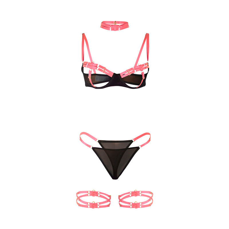 Subblime955298 Bra Set With Necklace And Leg Details Fluorescent Pink S/M | Niks.fi verkkokauppa