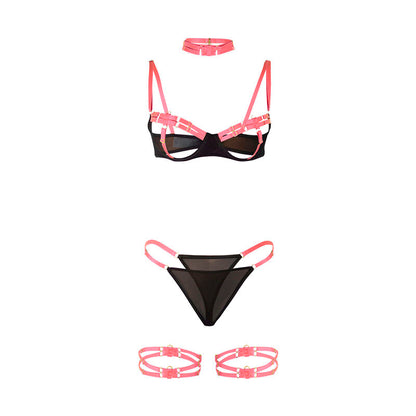 Subblime955304 Bra Set With Necklace And Leg Details Fluorescent Pink L/Xl | Niks.fi verkkokauppa