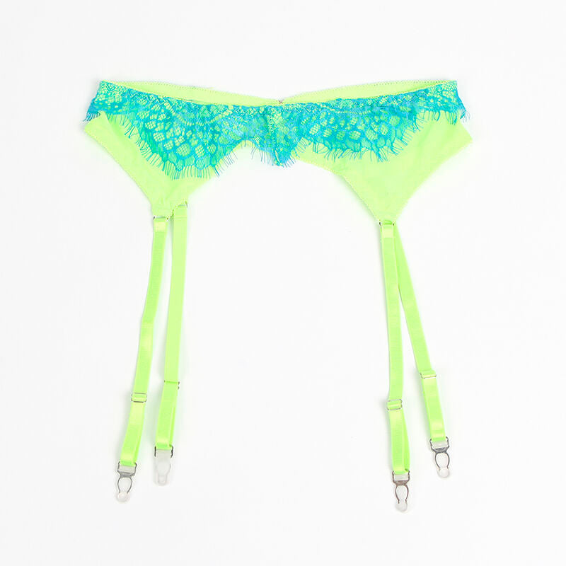 Subblime955311 Set Of Bra With Lace And Garter Lines Green And Blue S/M | Niks.fi verkkokauppa