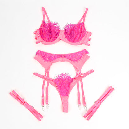 Subblime955366 Bra Set With Lace And Garter Lines Pink And Purple L/Xl | Niks.fi verkkokauppa