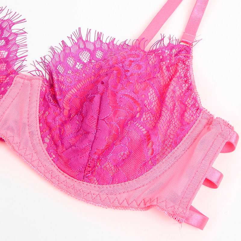 Subblime955366 Bra Set With Lace And Garter Lines Pink And Purple L/Xl | Niks.fi verkkokauppa