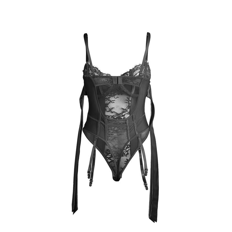 Subblime955502 Lace Bodysuit With Bows And Garters Black L/Xl | Niks.fi verkkokauppa