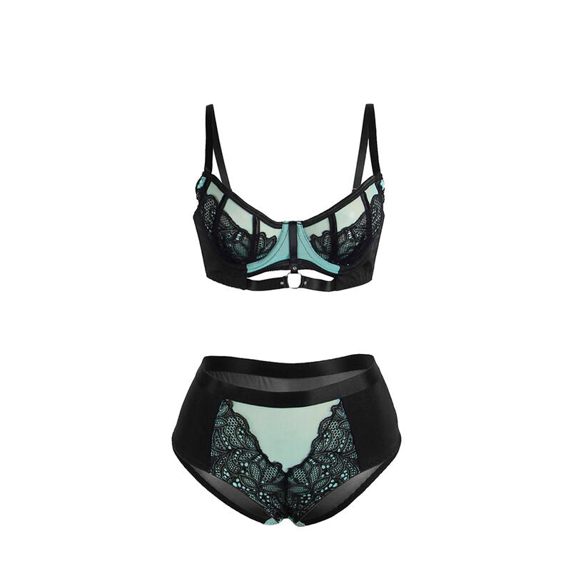 Subblime955564 Green Patent Leather Mesh Zipper Bra Set L/Xl | Niks.fi verkkokauppa