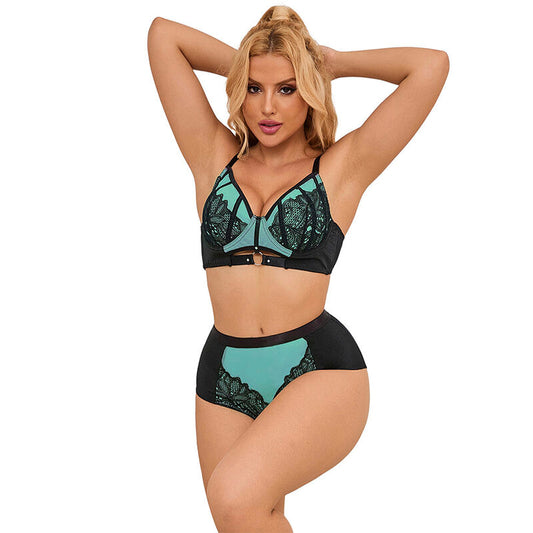 Subblime955564 Green Patent Leather Mesh Zipper Bra Set L/Xl | Niks.fi verkkokauppa