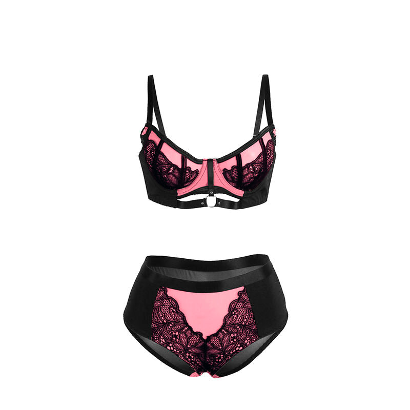Subblime955571 Pink Patent Leather Mesh Zipper Bra Set S/M | Niks.fi verkkokauppa