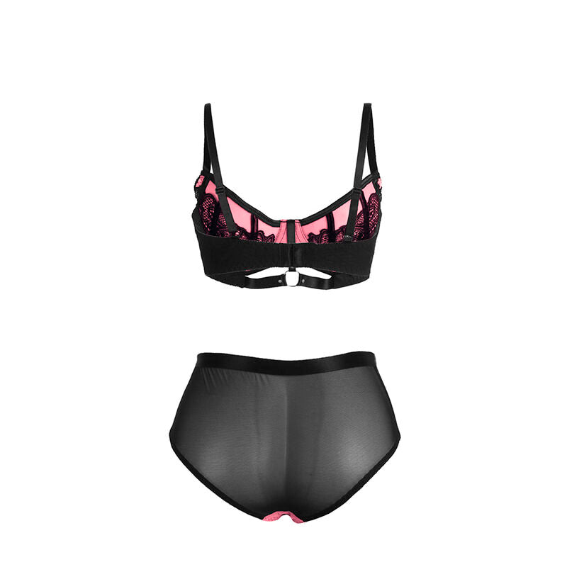 Subblime955571 Pink Patent Leather Mesh Zipper Bra Set S/M | Niks.fi verkkokauppa