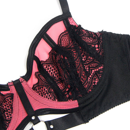 Subblime955571 Pink Patent Leather Mesh Zipper Bra Set S/M | Niks.fi verkkokauppa