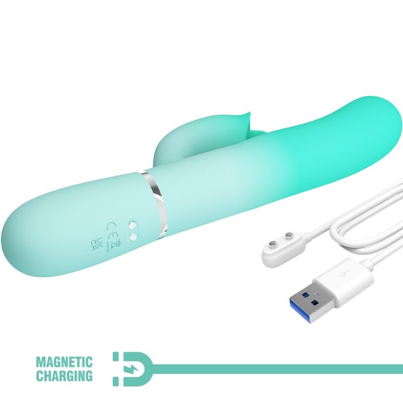 Pretty Lovegigi Multifunction Rabbit Vibrator Aqua Green | Niks.fi verkkokauppa