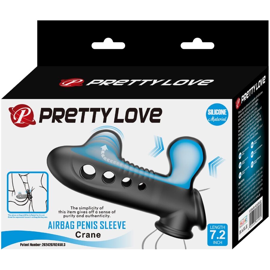 Crane Penis Sleeve With Airbag Black | Niks.fi verkkokauppa