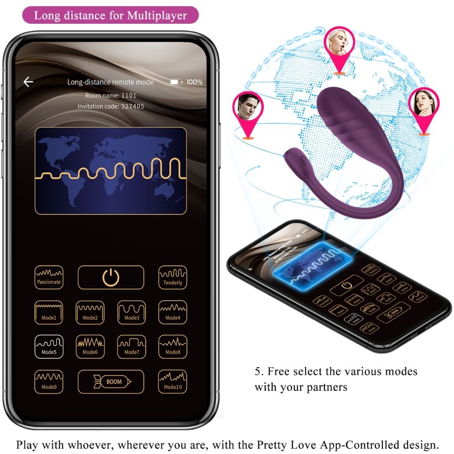 Pretty Loveleviathan App Controlled Vibrator Purple | Niks.fi verkkokauppa