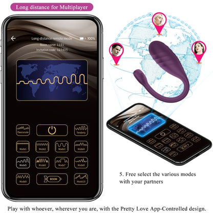 Pretty Loveleviathan App Controlled Vibrator Purple | Niks.fi verkkokauppa