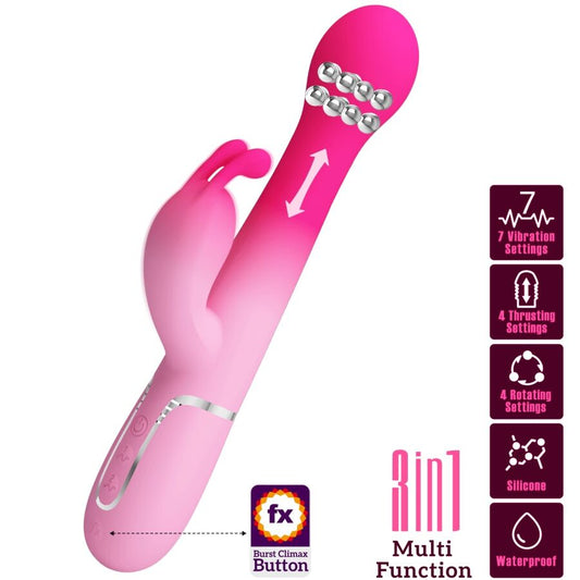 Dejon 3 In 1 Multifunction Rabbit Vibrator Pink | Niks.fi verkkokauppa