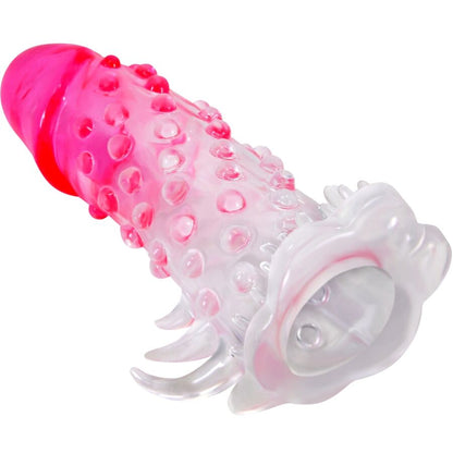 Wilford Realistic Enlargement Sheath With Embossed Penis Pink | Niks.fi verkkokauppa