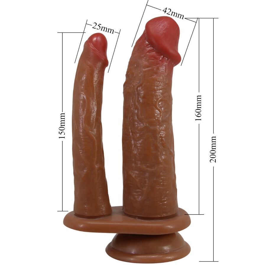 Goran Double Dildo Realistic Natural Mulato | Niks.fi verkkokauppa