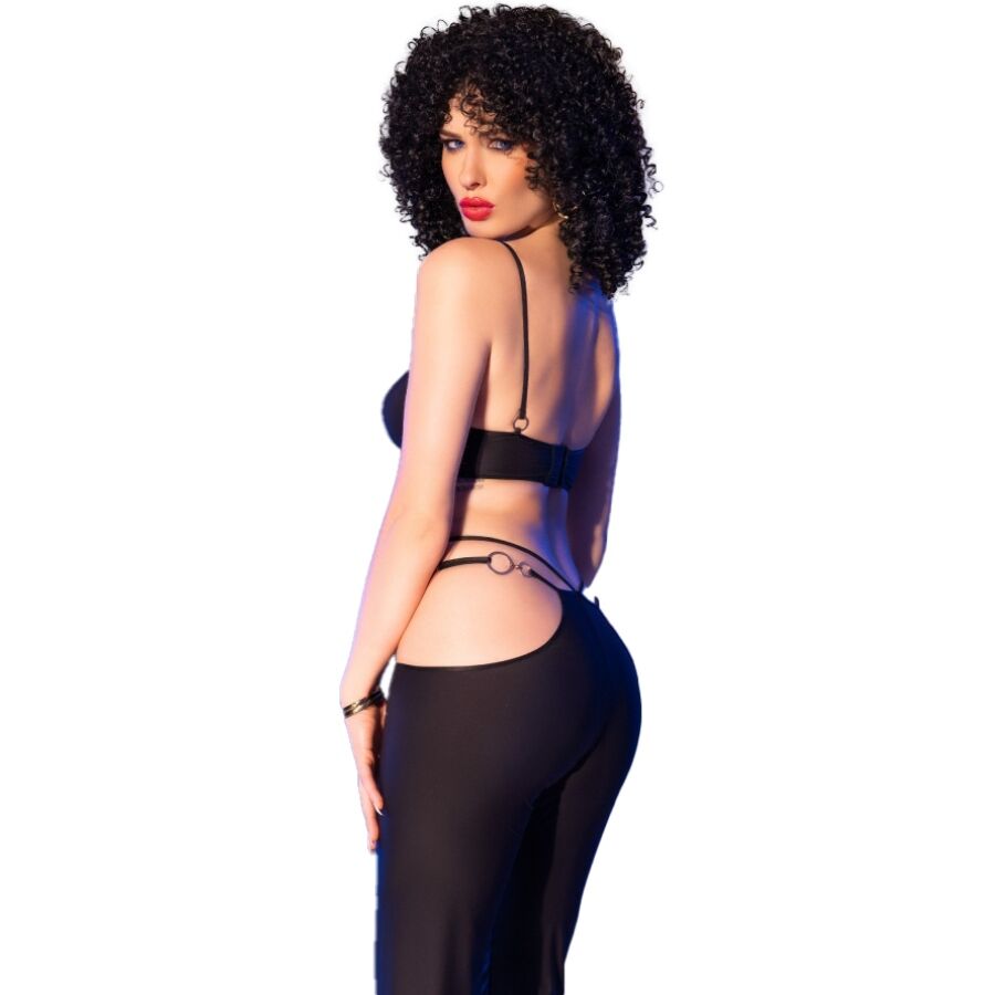 Chilirosecr 4851 Black Top And Leggings Set With Golden Accessories L | Niks.fi verkkokauppa