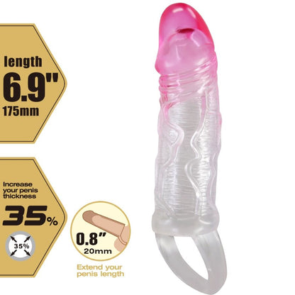 Odes Realistic 2 Cm Enlargement Sheath For Penis Pink | Niks.fi verkkokauppa