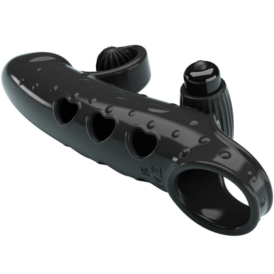 Vibrating Penis Sleeve Black | Niks.fi verkkokauppa