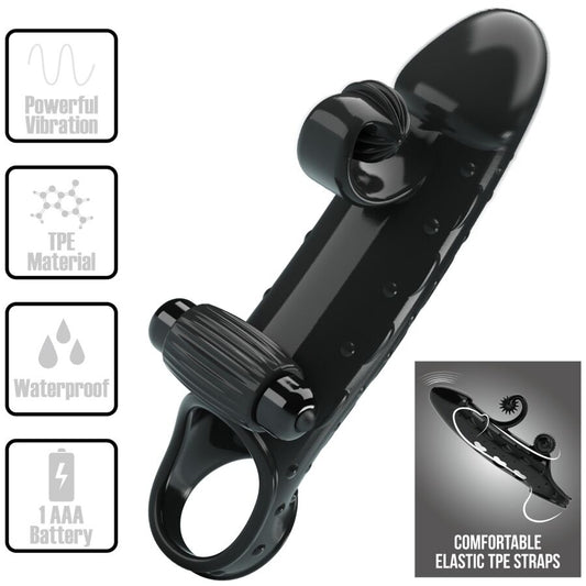 Vibrating Penis Sleeve Black | Niks.fi verkkokauppa