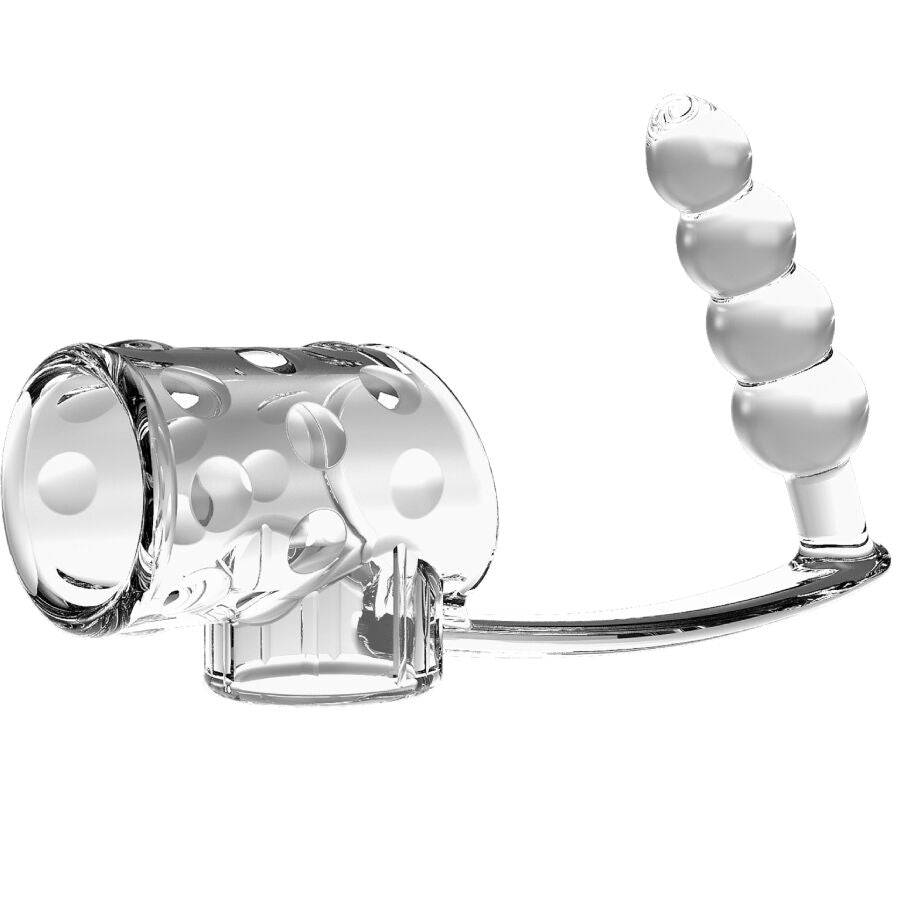 Pretty Lovepenis Sleeve With Anal Plug Transparent | Niks.fi verkkokauppa