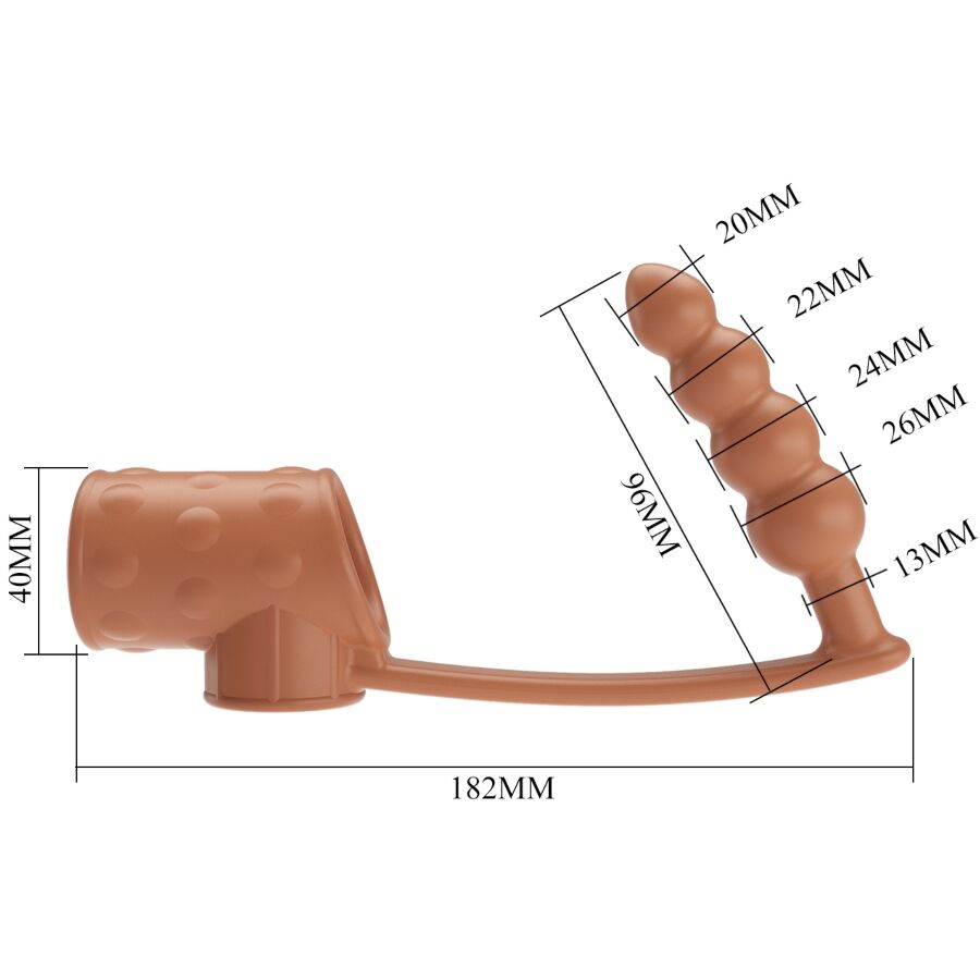 Pretty Lovepenis Sleeve With Anal Plug Natural | Niks.fi verkkokauppa
