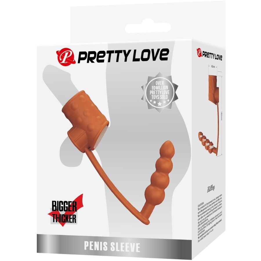 Pretty Lovepenis Sleeve With Anal Plug Natural | Niks.fi verkkokauppa