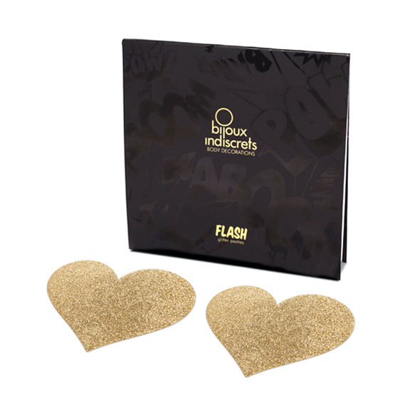 Bijoux Indiscrets Flash Golden Heart Nipple Covers | Niks.fi verkkokauppa