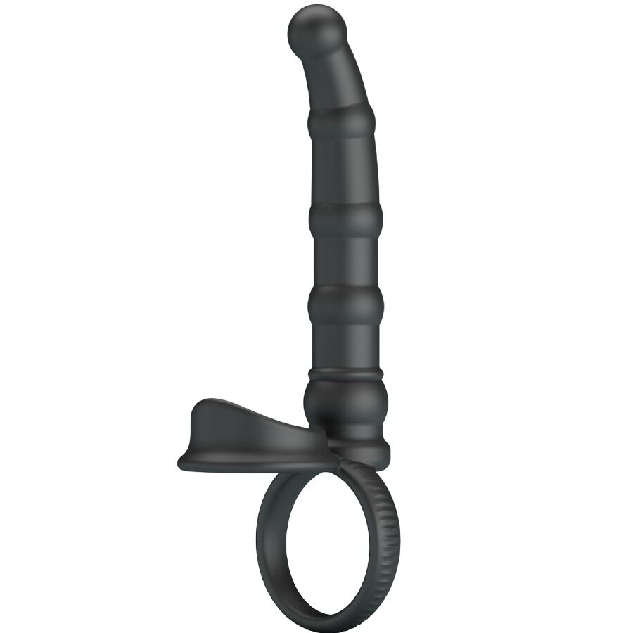 Tatum Vibrating Penis Ring With Plug 10 Vibrations Black | Niks.fi verkkokauppa