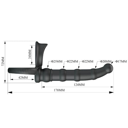 Tatum Vibrating Penis Ring With Plug 10 Vibrations Black | Niks.fi verkkokauppa