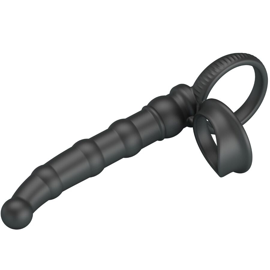 Tatum Vibrating Penis Ring With Plug 10 Vibrations Black | Niks.fi verkkokauppa