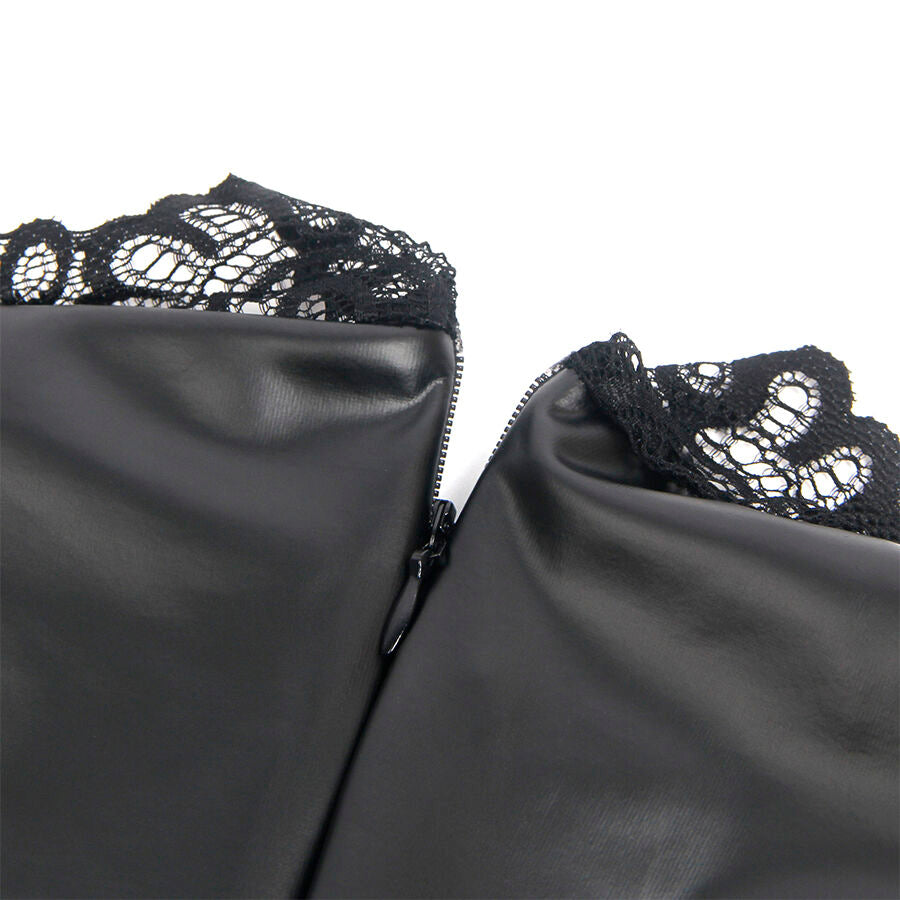 Subblime957544 Lace Collar Leather Dress Black S/M | Niks.fi verkkokauppa