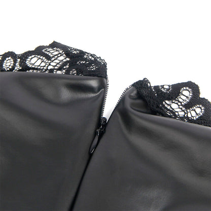 Subblime957544 Lace Collar Leather Dress Black S/M | Niks.fi verkkokauppa