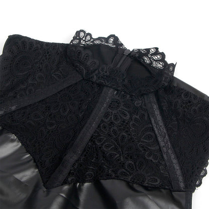 Subblime957544 Lace Collar Leather Dress Black S/M | Niks.fi verkkokauppa