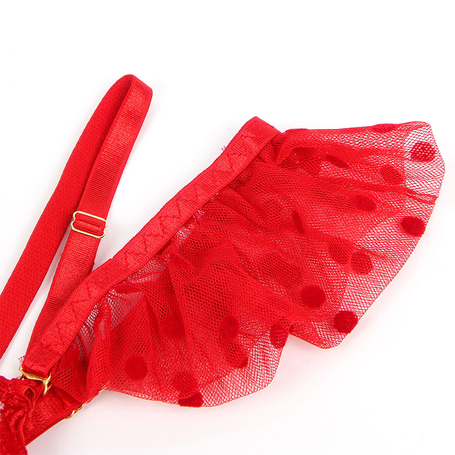 Subblime957513 Lace Bra And Garter Set Red L/Xl | Niks.fi verkkokauppa