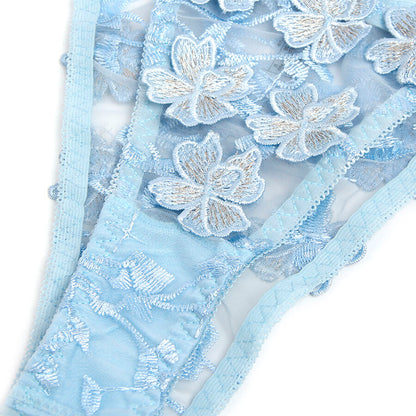 Subblime957636 Flower Embroidered Bra And Panties Set Sky Blue L/Xl | Niks.fi verkkokauppa