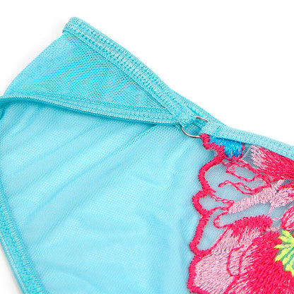 Subblime957650 Flower Embroidered Bra And Garter Belt Set Pink L/Xl | Niks.fi verkkokauppa