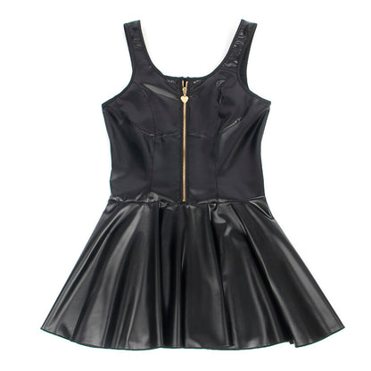 Subblime957667 Heart Zipper Leather Dress Black S/M | Niks.fi verkkokauppa