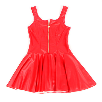Subblime957681 Heart Zipper Leather Dress Red S/M | Niks.fi verkkokauppa