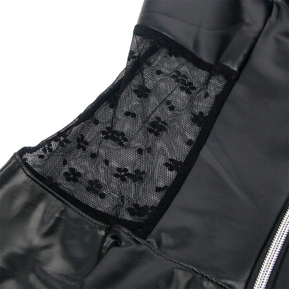 Subblime957704 Lace Zipper Leather Dress Black S/M | Niks.fi verkkokauppa